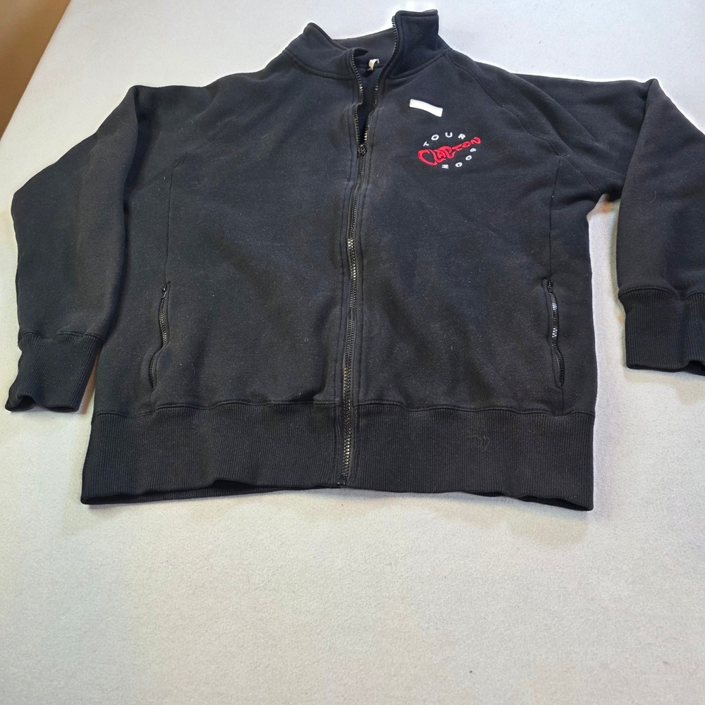 Eric Clapton 2009 Tour Zip Up Sweatshirt Black Embroidered Concert Jacket Large